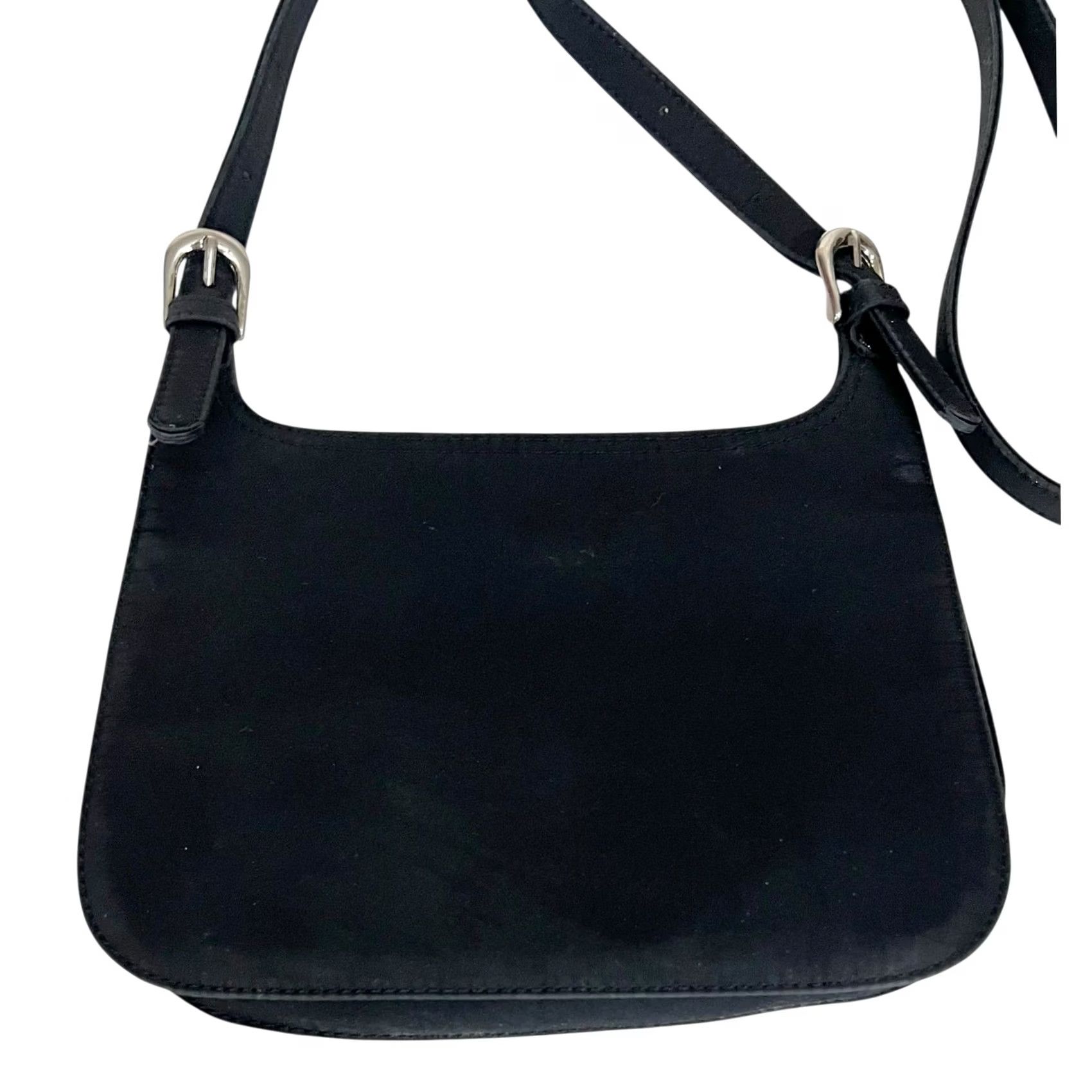 Lord & Taylor VINTAGE Lord &Taylor Crossbody Purse Nylon Black Adjustable Slim 90s 2000s Womens Size ONE SIZE - 7 Thumbnail