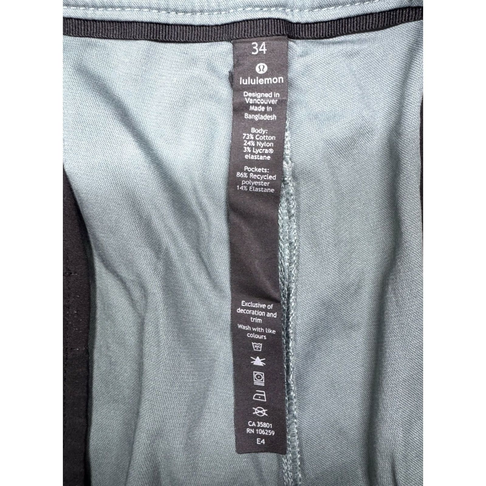 Lululemon lululemon Commission Pant Classic Mystic Green Mens 34x33 Golf Performance Chino Straight Leg City Preppy 90s? Size US 34 / EU 50 - 3 Thumbnail