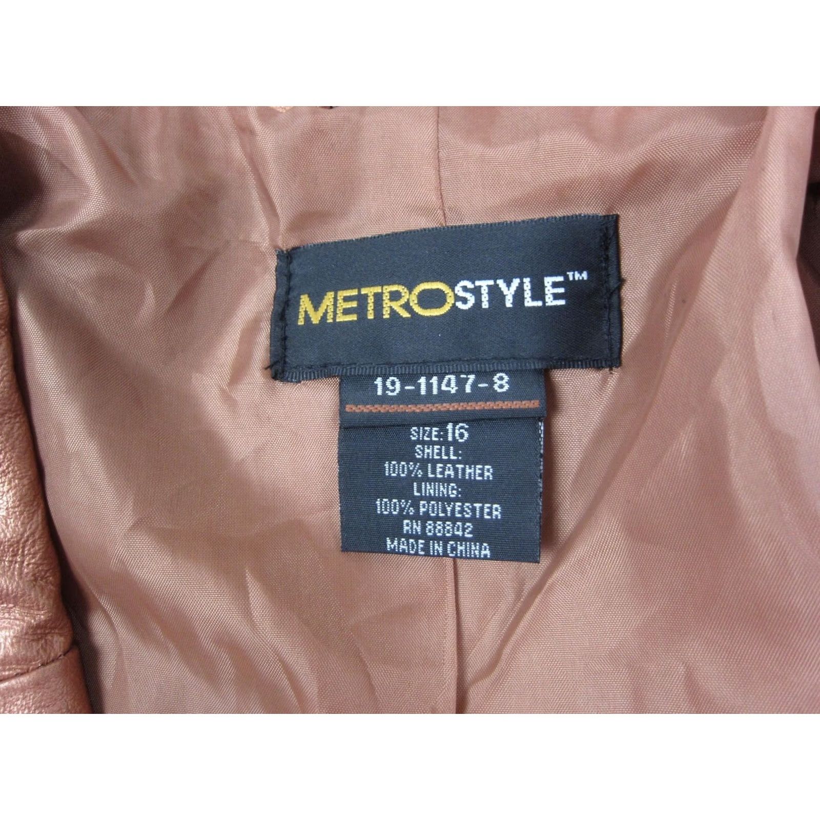 Vintage VINTAGE metrostyle Jacket Womens Size 16 Brown Copper Metallic Leather Cropped 90s Jacket Womens Mens Girls Size XXL / US 16-18 / IT 52-54 - 4 Thumbnail
