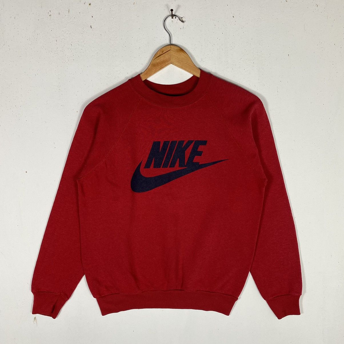 Nike × Vintage VINTAGE 80s NIKE BLUE TAG BIG SWOOSH 50/50 CREWNECK PULLOVER Size US M / EU 48-50 / 2 - 2 Thumbnail