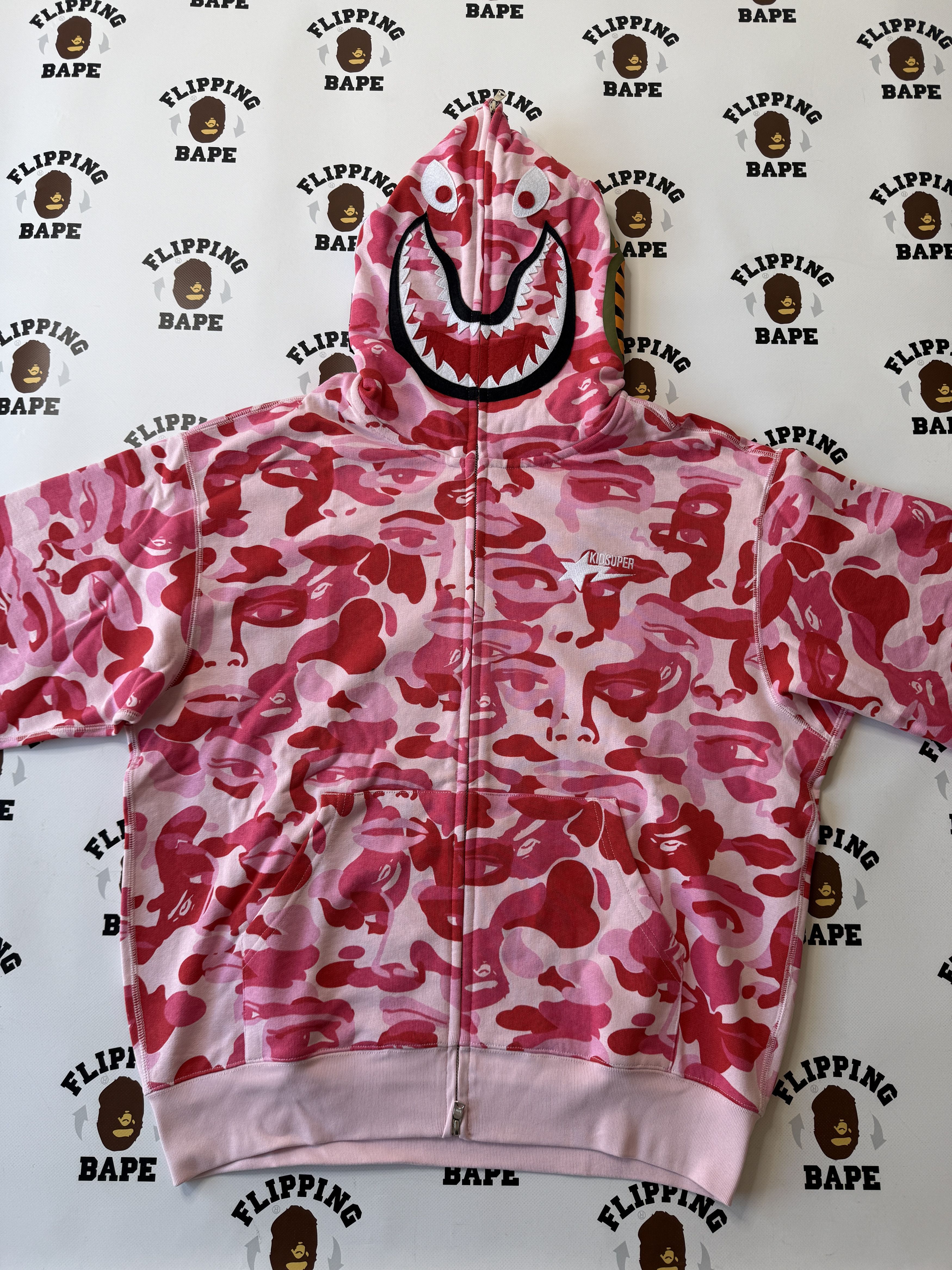 Bape BAPE X KIDSUPER CAMO SHARK FULL ZIP HOODIE Size US L / EU 52-54 / 3 - 9 Thumbnail