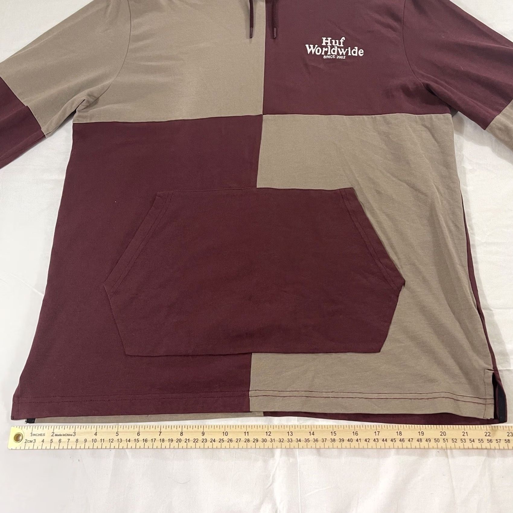 Huf HUF Hoodie T-Shirt Colorblock Multicolor Logo Embroidered Size US L / EU 52-54 / 3 - 6 Thumbnail