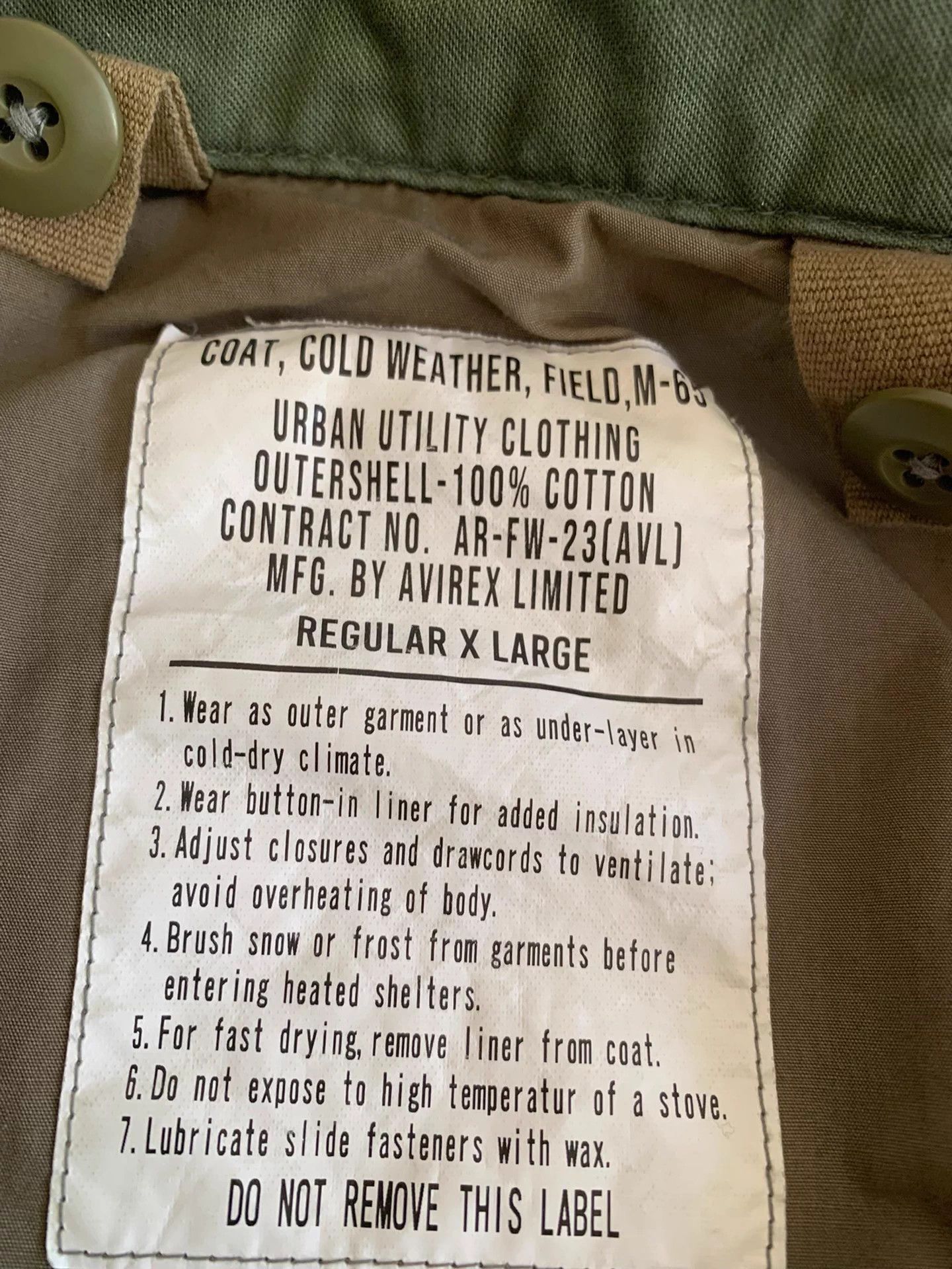 Avirex AVIREX M-65 Field Jacket Olive XL 99 New Size US XL / EU 56 / 4 - 4 Thumbnail