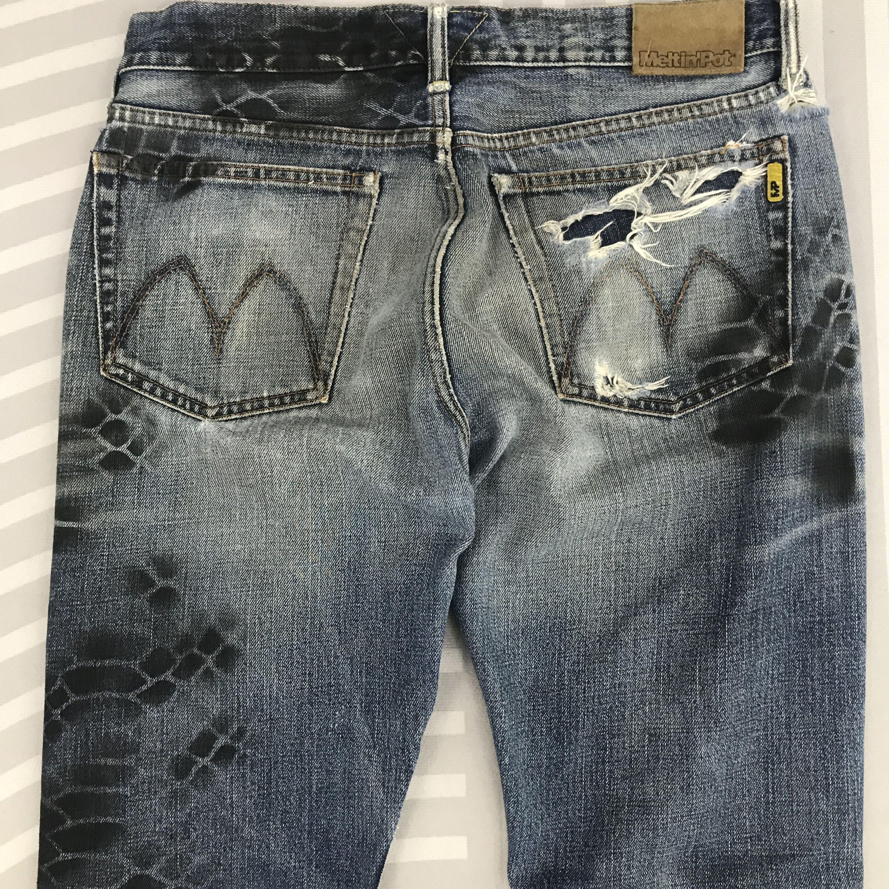 Japanese Brand × Vintage Flare meltin'pot Maia ripped Distressed Bootcut Denim jeans Size US 30 / EU 46 - 5 Thumbnail