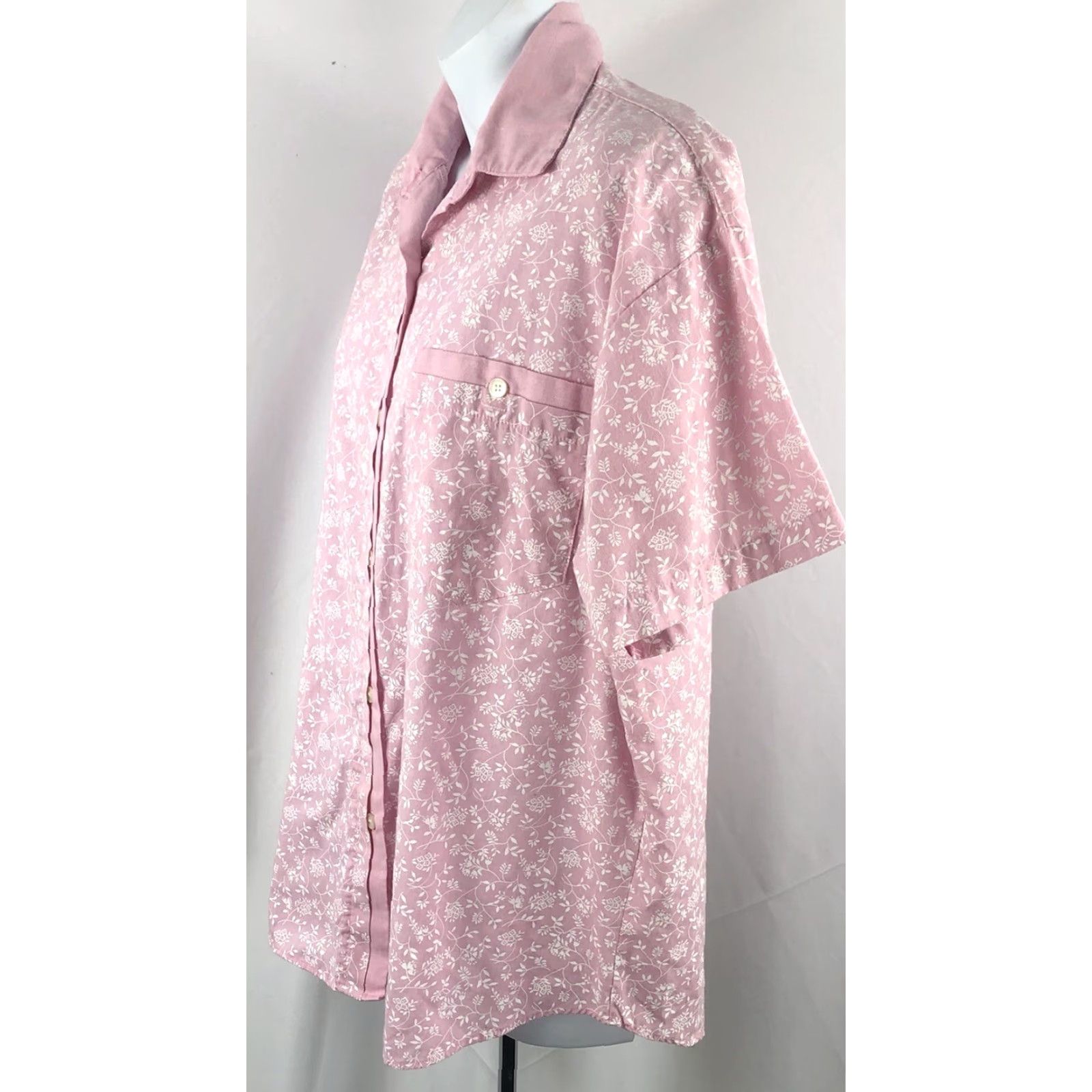 Lee VINTAGE Lauren Lee Button-Up Pink Floral Pocket Collar CottageCore Retro 8 Womens Shirt XS? Size M / US 6-8 / IT 42-44 - 2 Thumbnail
