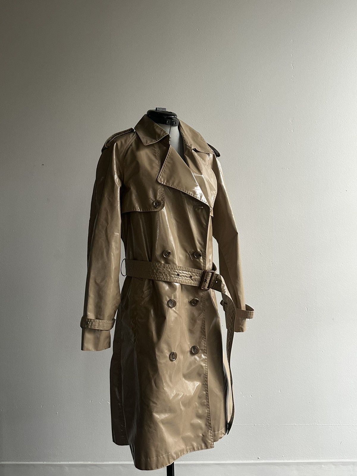 image of Jean Paul Gaultier Latex Trench in Beige, Women's (Size Medium)
