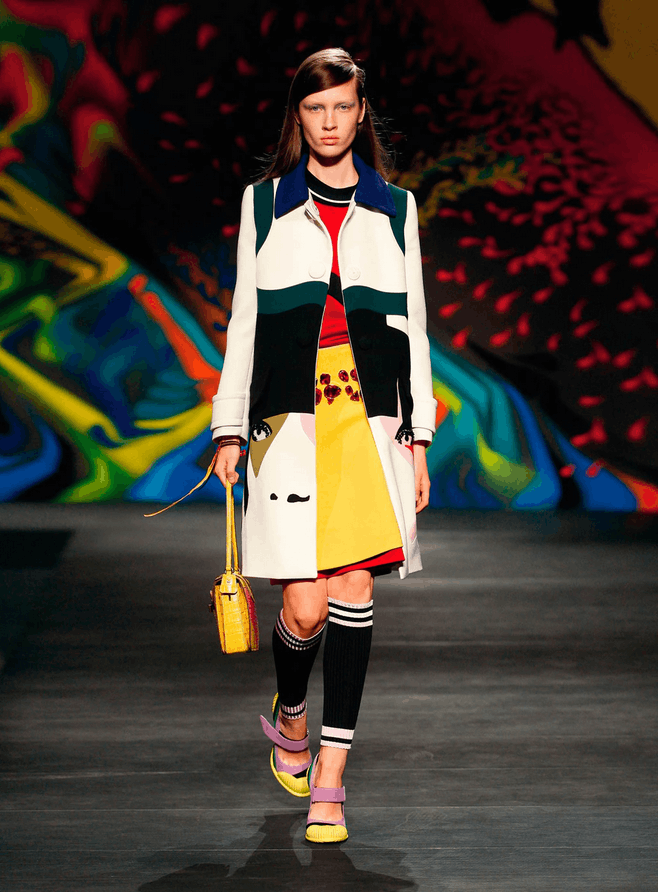 Last drop! Prada jacquard embellished coat SS14