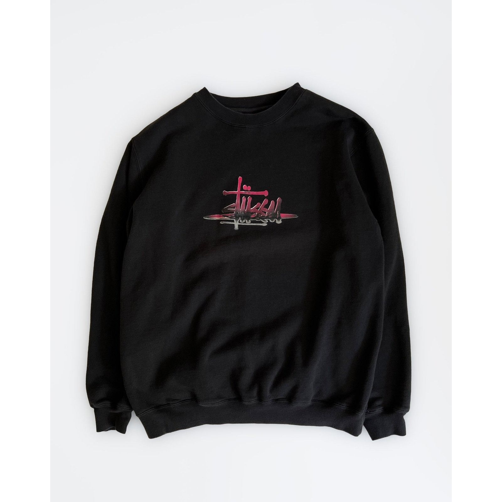 Stussy 2000s Stüssy Black/Pink Logo Sweatshirt Size US L / EU 52-54 / 3 - 1 Thumbnail