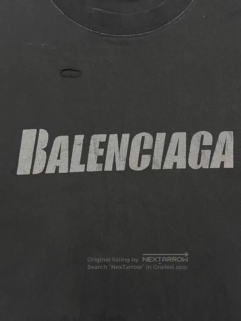 Balenciaga Balenciaga Letter printed round neck hole short-sleeve T-s Size S / US 4 / IT 40 - 3 Thumbnail