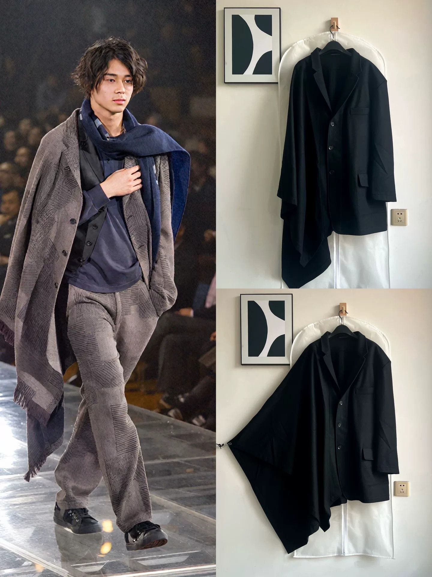 Yohji Yamamoto Yohji Yamamoto Asymmetrical Cape Coat Size US L / EU 52-54 / 3 - 1 Thumbnail