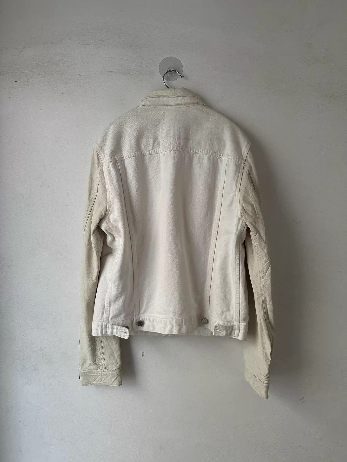 Helmut Lang Helmut Lang Vtg Slim 2p White Leather-sleeve Denim Jacket Size US M / EU 48-50 / 2 - 3 Thumbnail