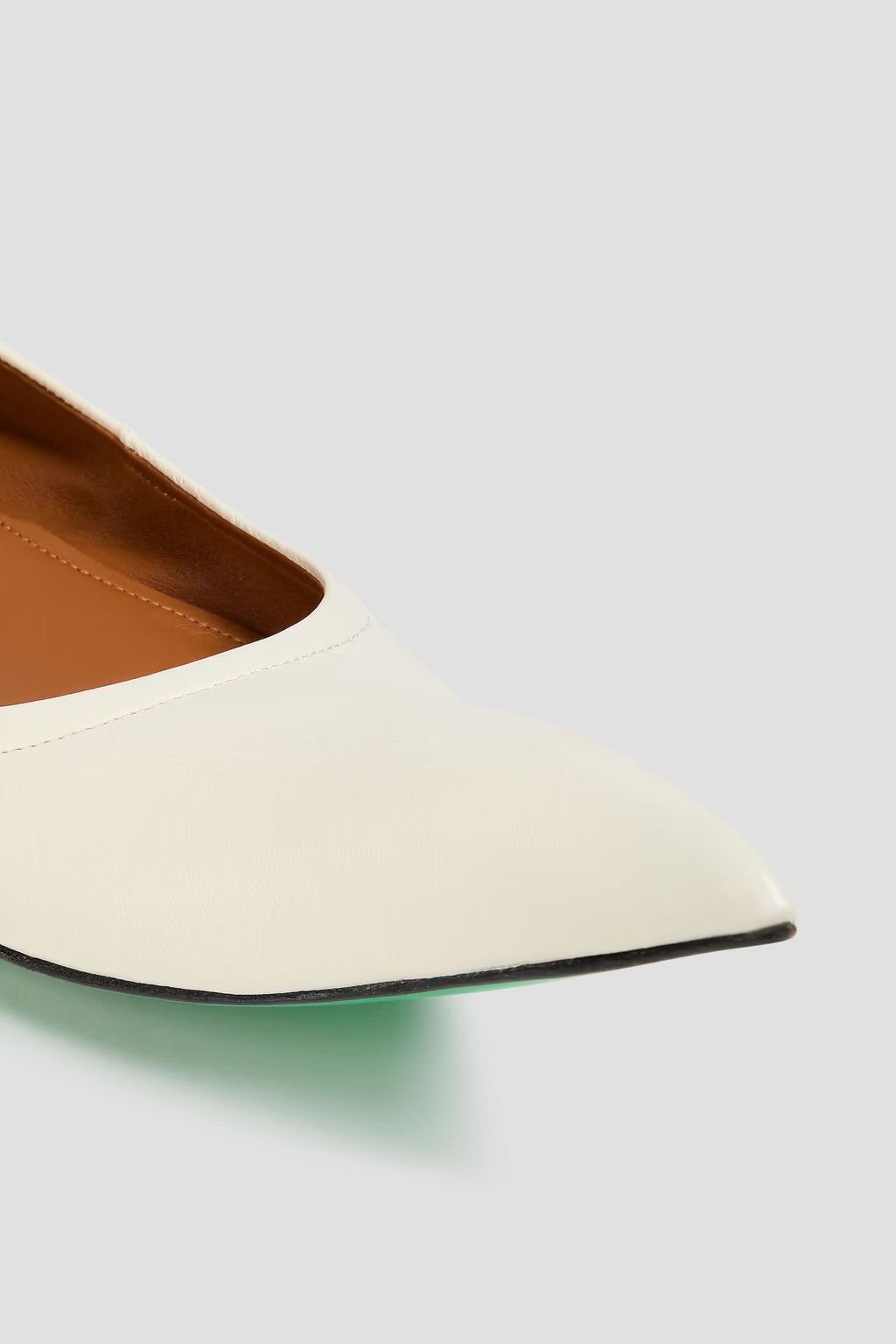 Marni o1y1025 Leather Ballet Flats in Ivory Size US 4.5 / IT 34.5 - 3 Thumbnail