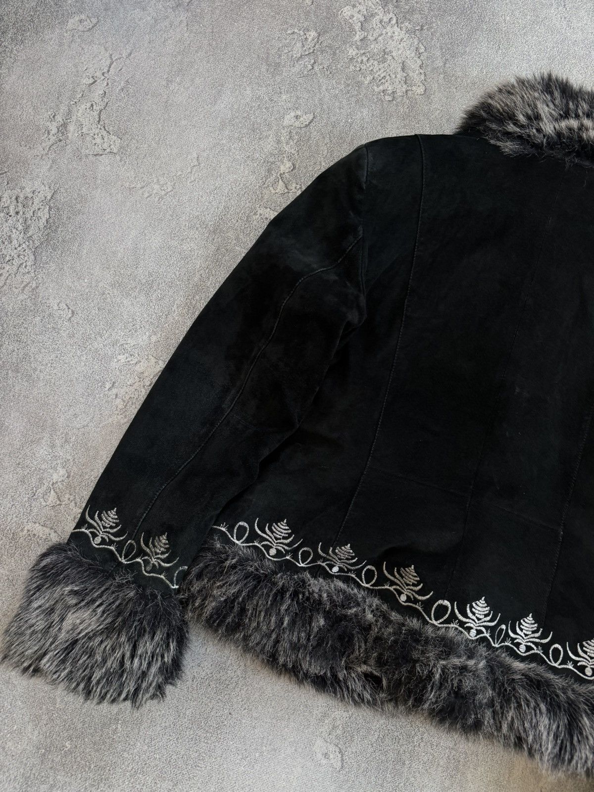 Miss Sixty Heine suede retro fur faux jacket coat black if six was nine Size XL / US 12-14 / IT 48-50 - 14 Thumbnail
