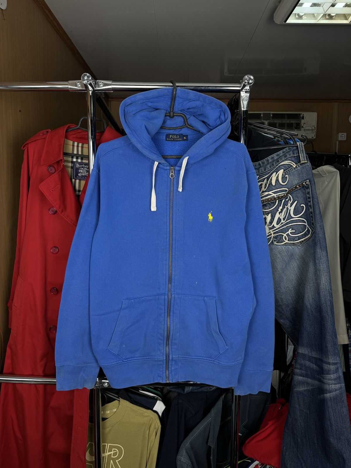 Polo Ralph Lauren × Vintage Mens Vintage Polo Ralph Lauren zip hoodie y2k blue rare OG Size US XL / EU 56 / 4 - 1 Thumbnail