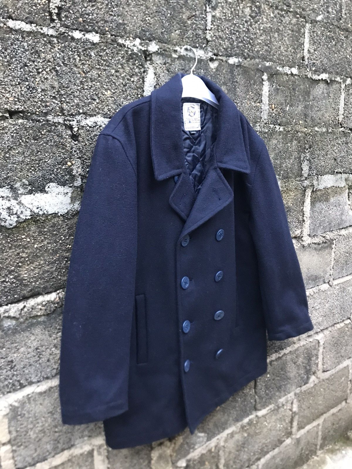 Japanese Brand × Vintage ⚡️Vintage Sea Scape Wool Double Breast Peacoat Size US L / EU 52-54 / 3 - 2 Thumbnail