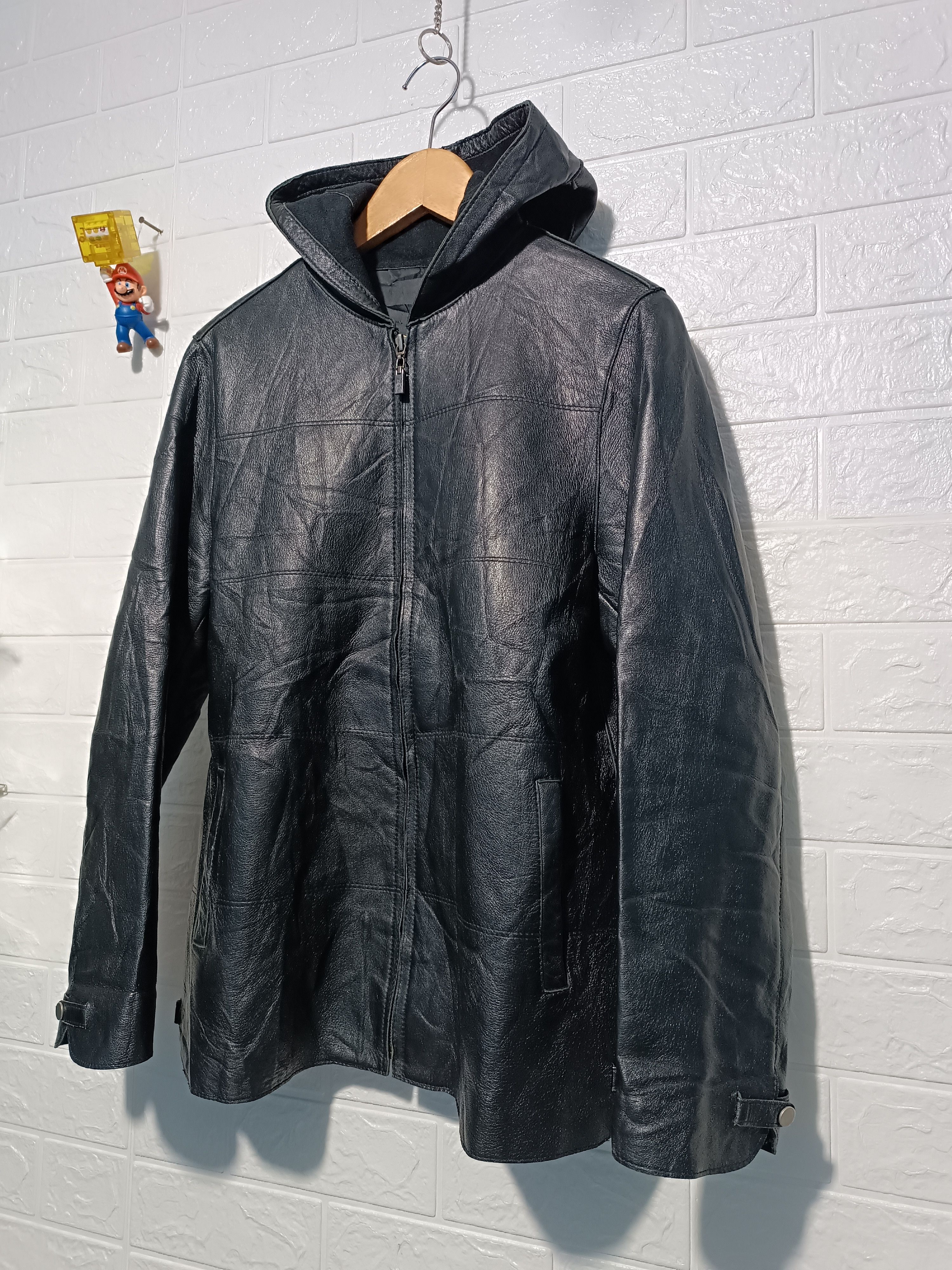Japanese Brand Vintage Sheepskin Leather Jacket Black Hoodie Size US M / EU 48-50 / 2 - 2 Thumbnail