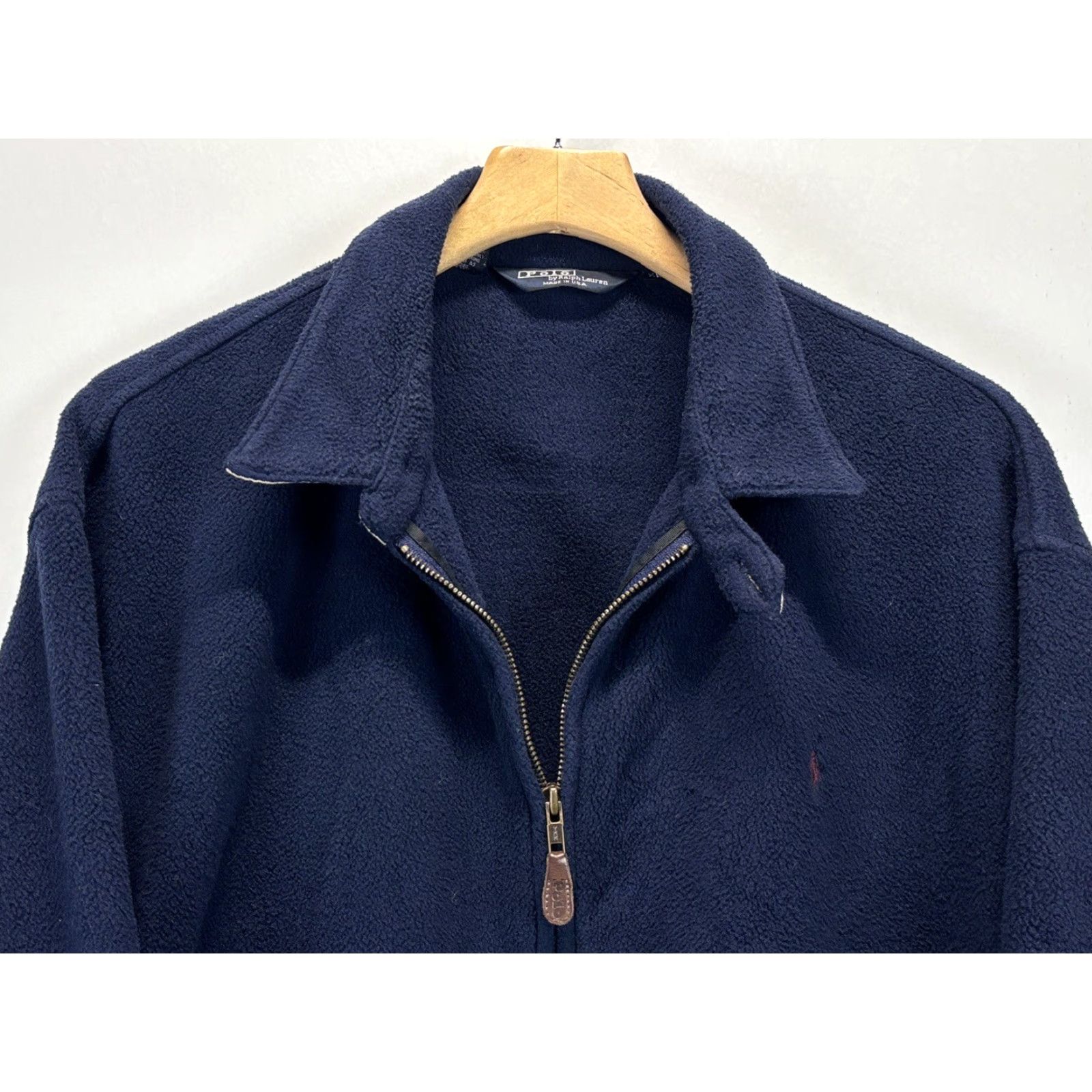 Ralph Lauren Vintage Ralph Lauren Polo Fleece Bomber Jacket XL Navy Pony Logo 90s Made USA Mens XLarge Size US XL / EU 56 / 4 - 4 Thumbnail