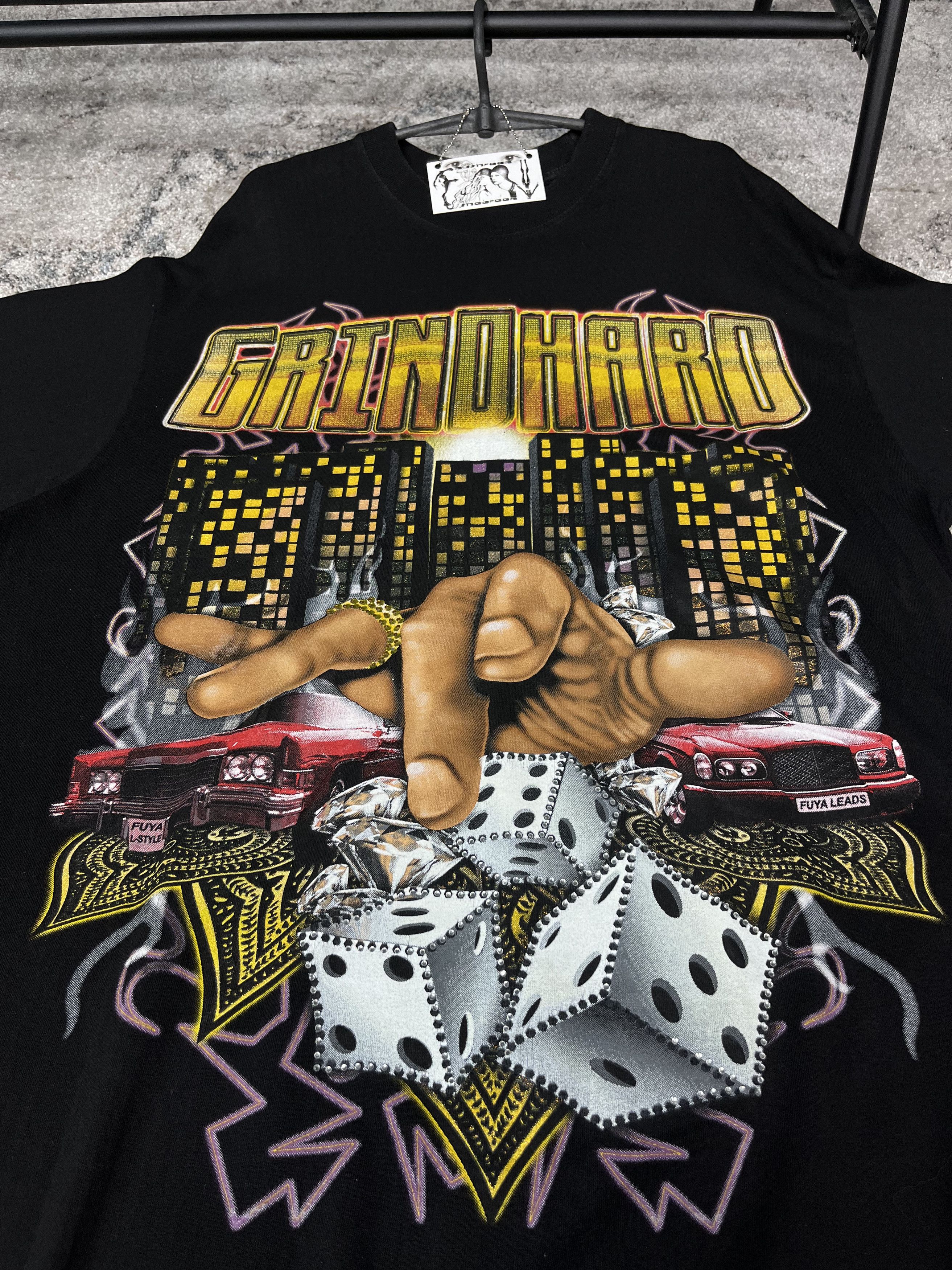 Vintage 1990s FUYA DICE GRINDHARD OVERSIZED BAGGY VINTAGE TEE - № 0 Size US XXL / EU 58 / 5 - 2 Thumbnail