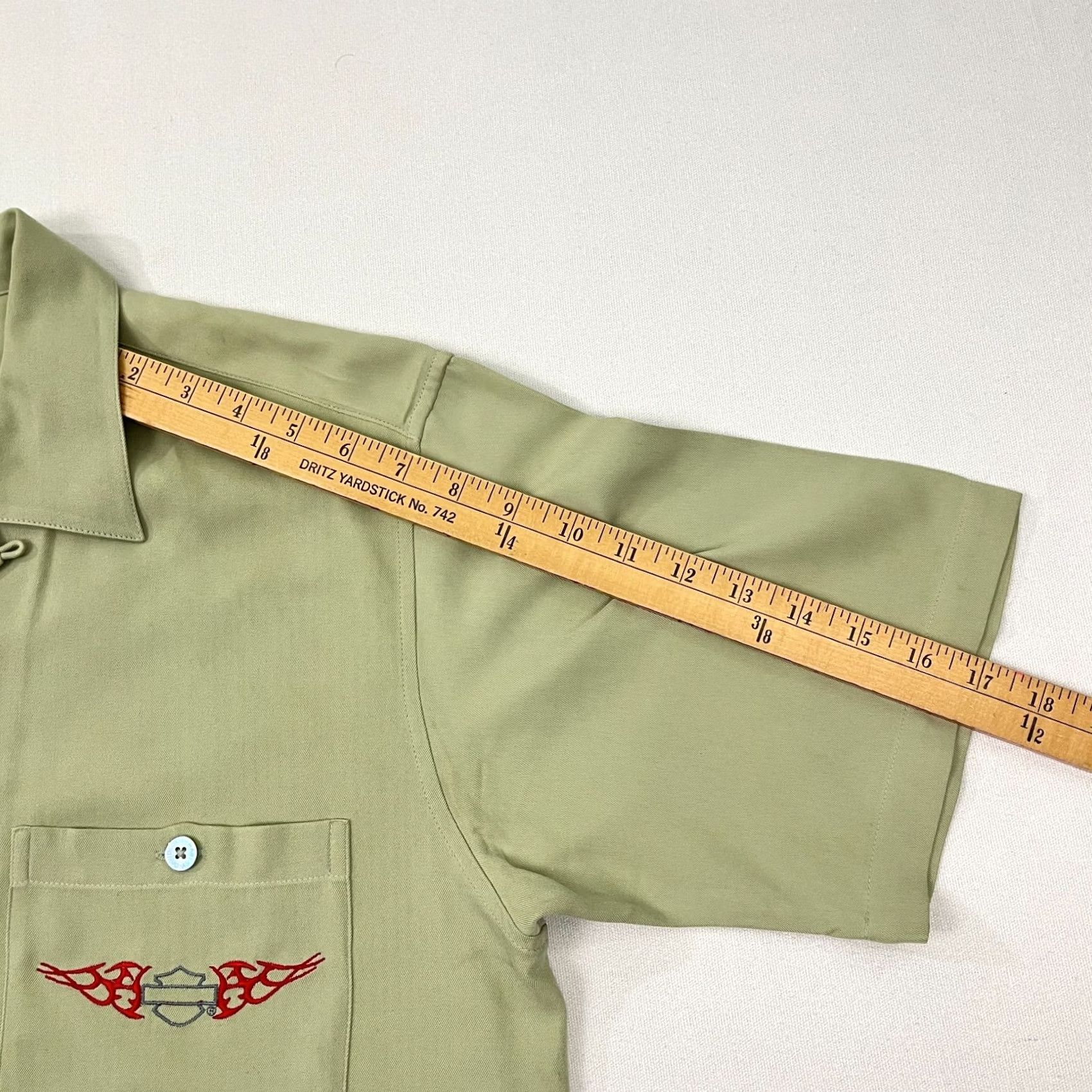 Harley Davidson VINTAGE Harley-Davidson Shirt Mens S Green Silk Cocktail After The Ride Loop Button Up Size US S / EU 44-46 / 1 - 7 Thumbnail