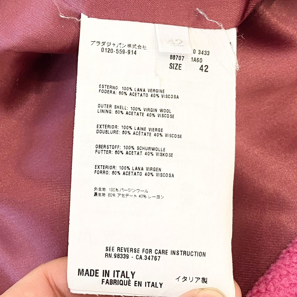 Prada PRADA Pink hooded wool double-breasted women's coat Size M / US 6-8 / IT 42-44 - 4 Thumbnail