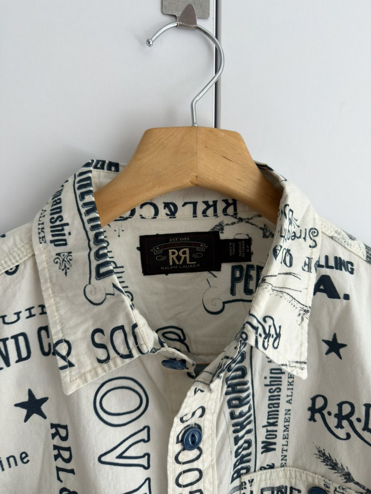 RRL Ralph Lauren RRL Ralph Lauren Poplin Graphic Workshirt Size US M / EU 48-50 / 2 - 5 Thumbnail