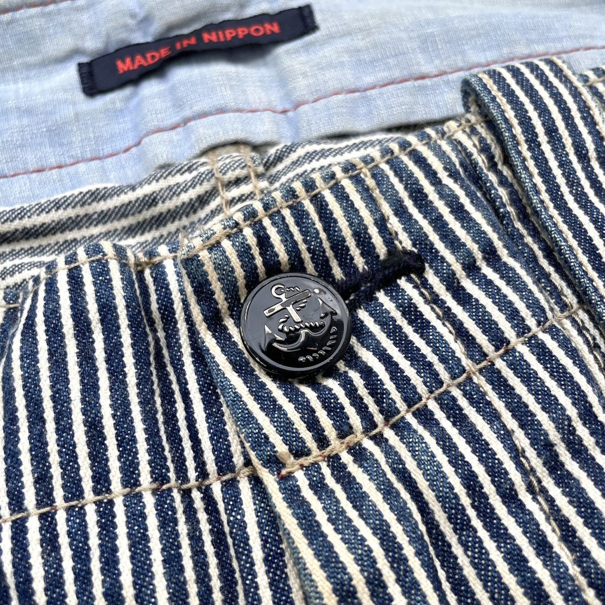 Japanese Brand Blue Way Jeans Japan Hickory Naval Work Pants Size US 34 / EU 50 - 8 Thumbnail