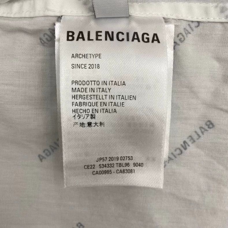 Balenciaga Balenciaga Bullet Screen Alphabet Short Sleeve Shirt 2501-N Size US XXS / EU 40 - 6 Thumbnail
