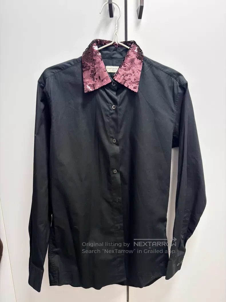 Dries Van Noten Dries Van Noten Sequin Collar Shirt Size S / US 4 / IT 40 - 1 Thumbnail