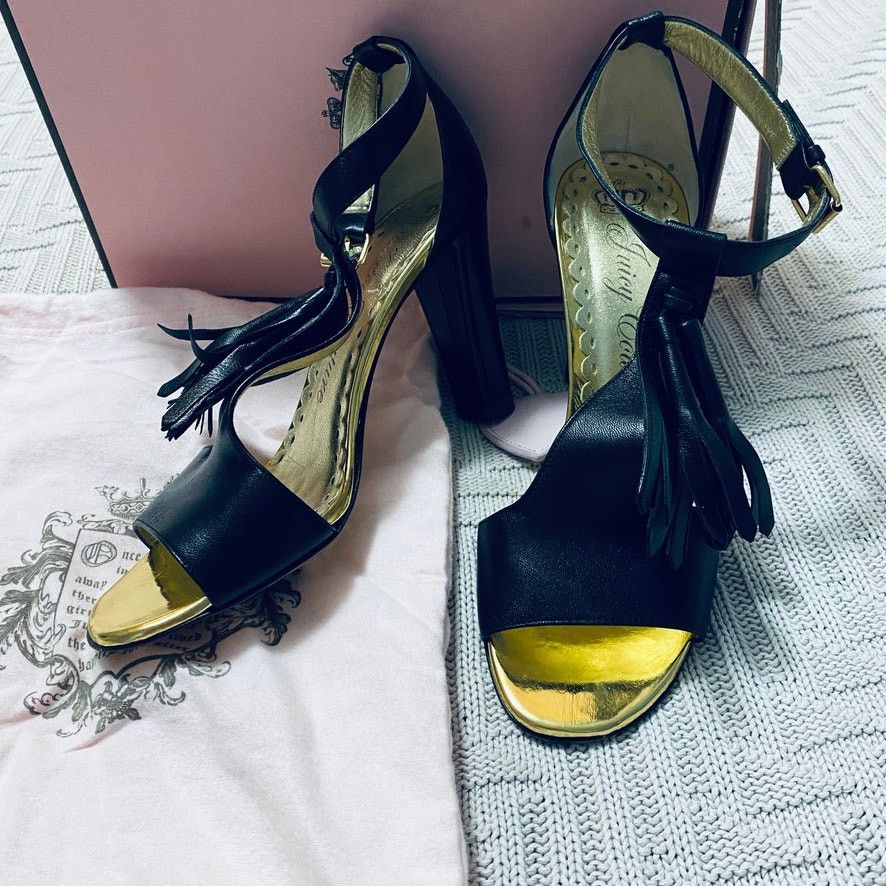 Juicy Couture Juicy Couture black tassel Erica heels Size US 8.5 / IT 38.5 - 2 Thumbnail