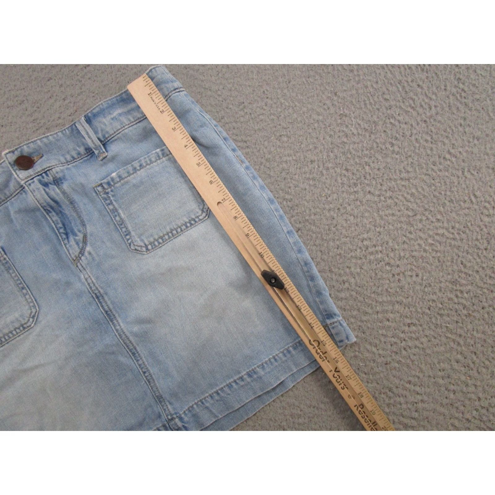 Loft LOFT Denim Mini Skirt Size 8 Blue Pockets Zip Button Short Short Spring Summer Womens Size 30" / US 8 / IT 44 - 6 Thumbnail