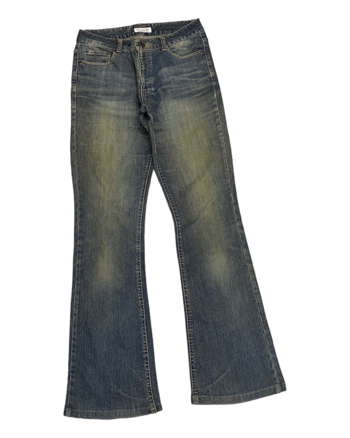 If Six Was Nine FLARED🔥J-HONEY DISTRESSED FLARE DENIM JEANS Size US 27 - 5 Thumbnail