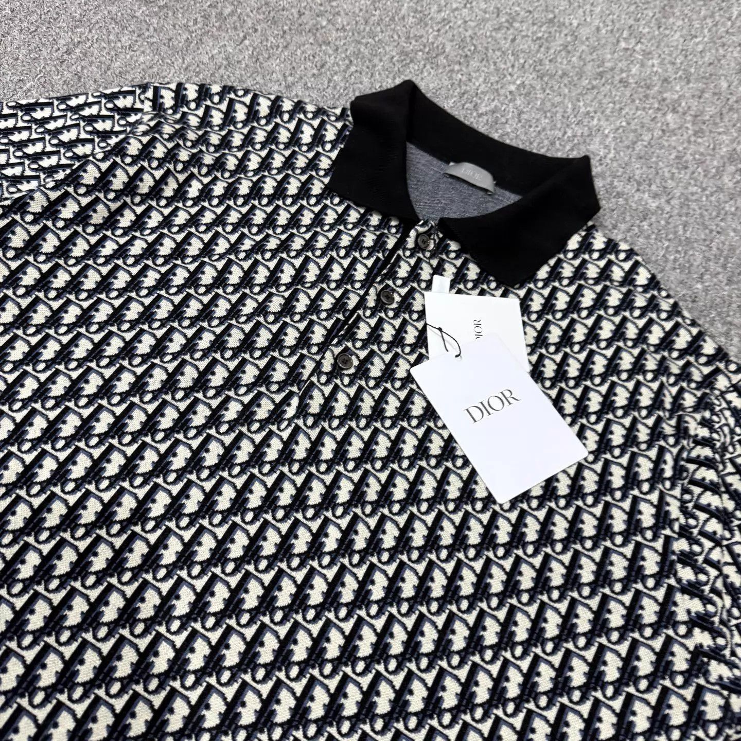 Dior Dior B&W Oblique All-Over Print SS Polo M Unused Size US M / EU 48-50 / 2 - 3 Thumbnail