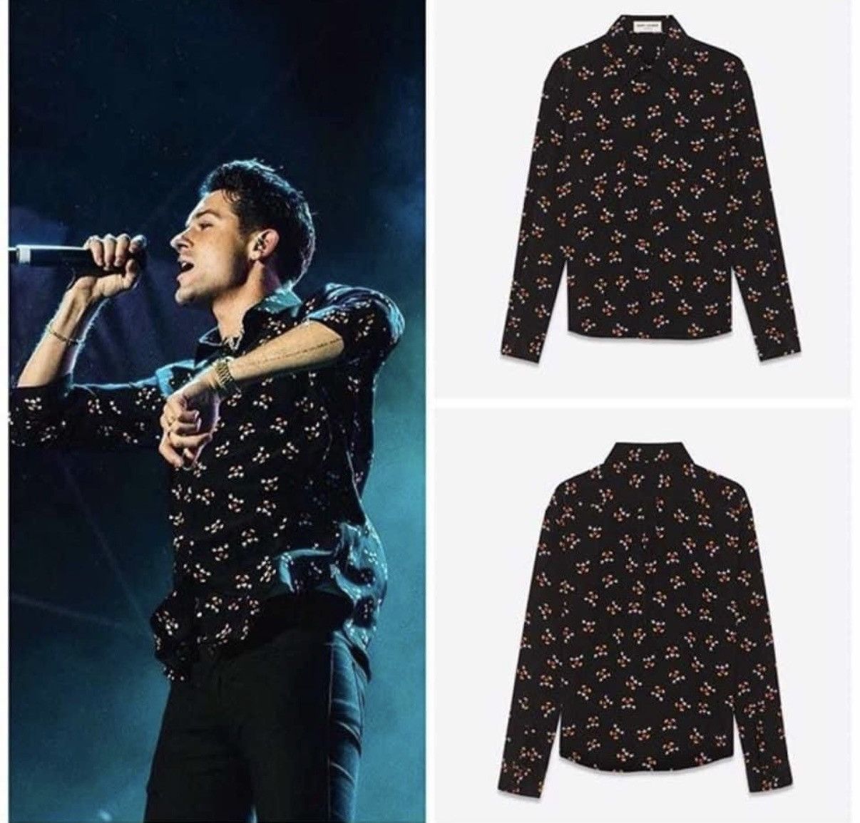 Saint Laurent Paris SS19 Saint Laurent Mickey Mouse silk black logo shirt 39 M Size US M / EU 48-50 / 2 - 10 Thumbnail
