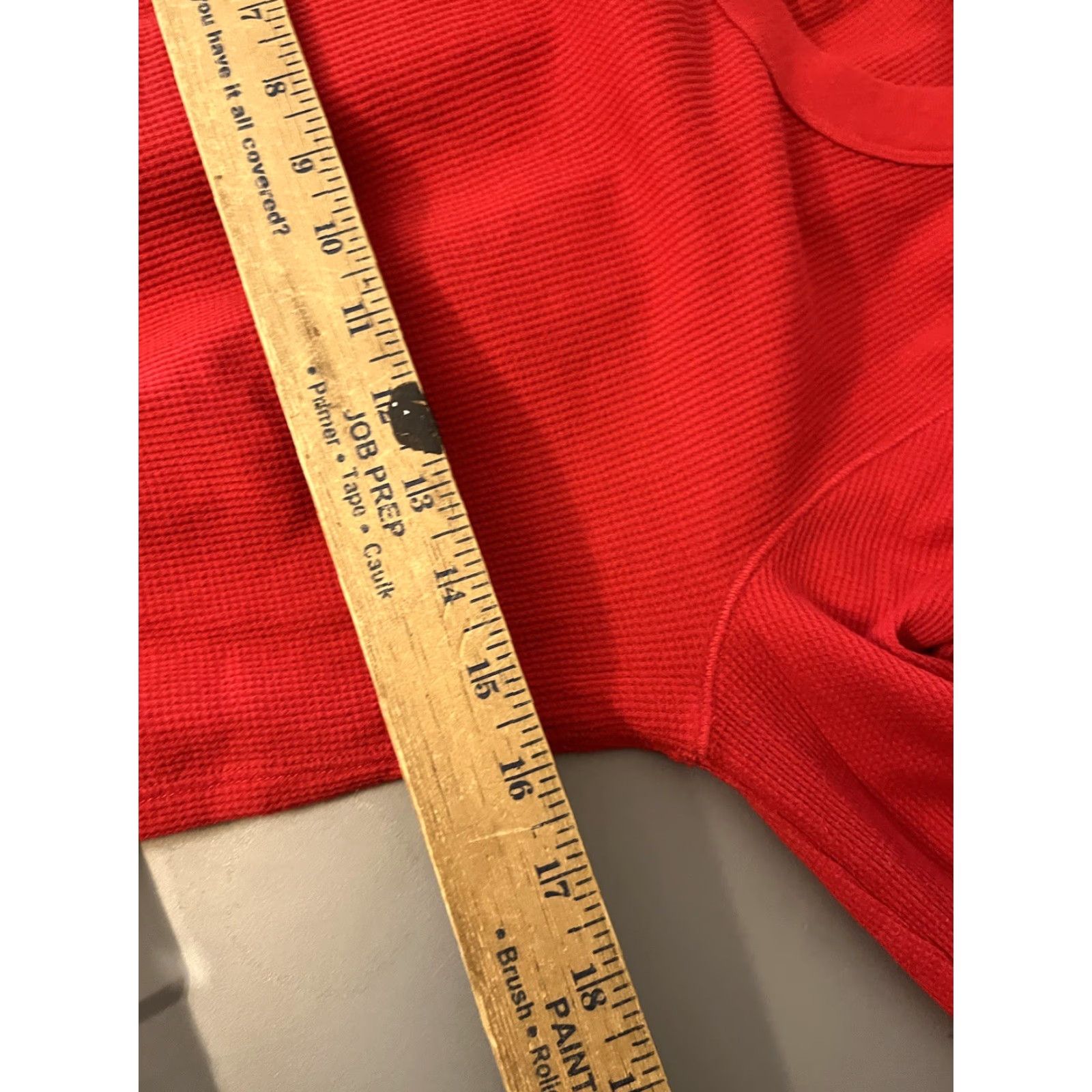 Gap VINTAGE Gap Women LP Petite Red Tee Waffle Long Sleeve Crew Neck T-Shirt Size L / US 10 / IT 46 - 5 Thumbnail