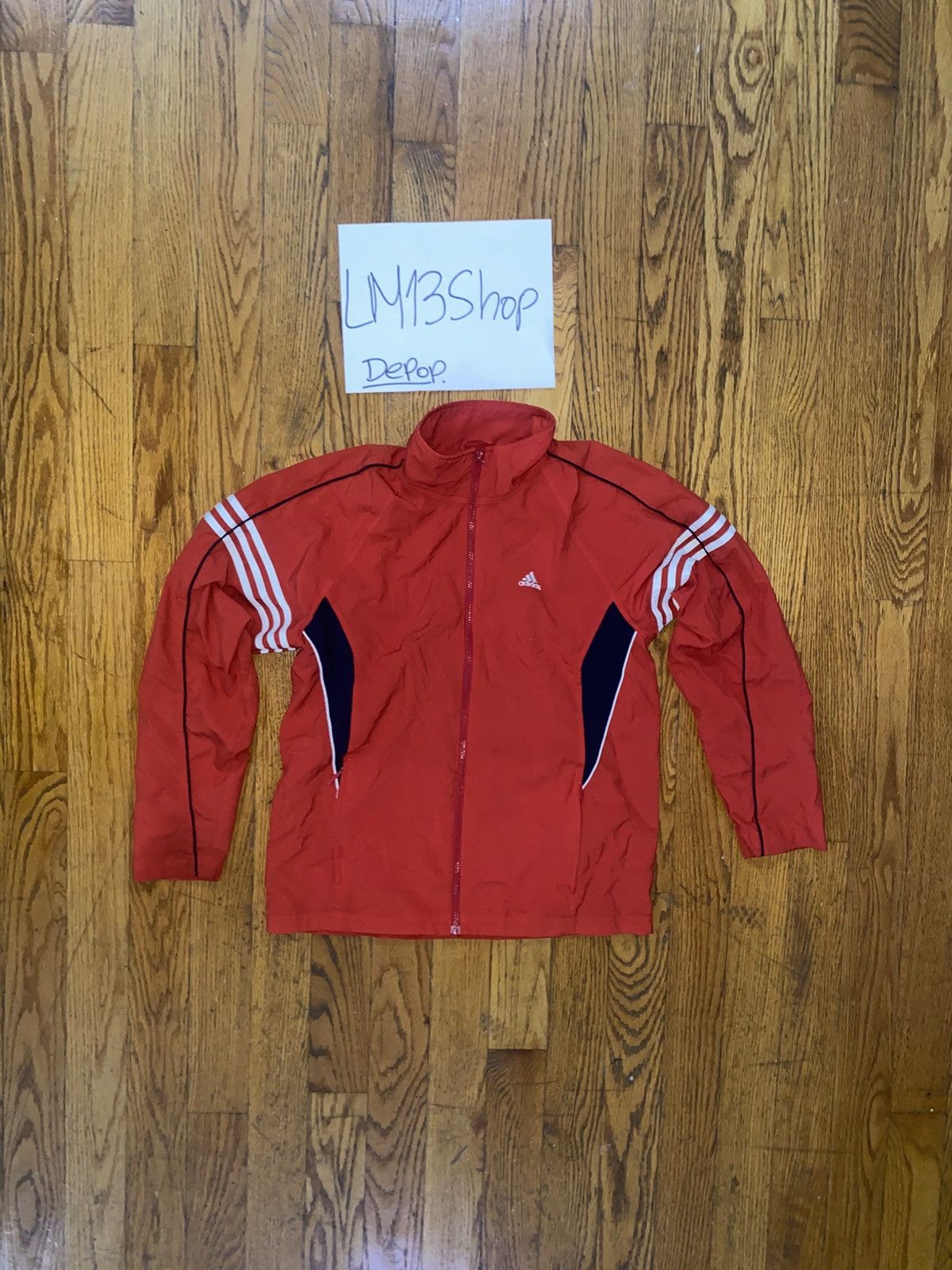 Adidas Vintage Red Adidas Windbreaker Size US L / EU 52-54 / 3 - 1 Thumbnail