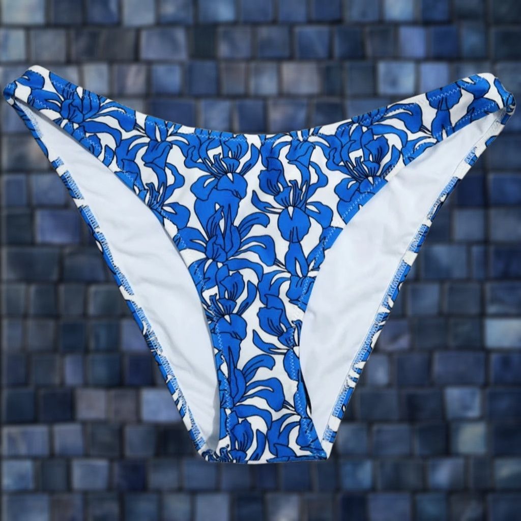 Brighton Bright Bikini Bottoms Womens M Floral Blue White Swimwear Size 32" / US 10 / IT 46 - 1 Thumbnail
