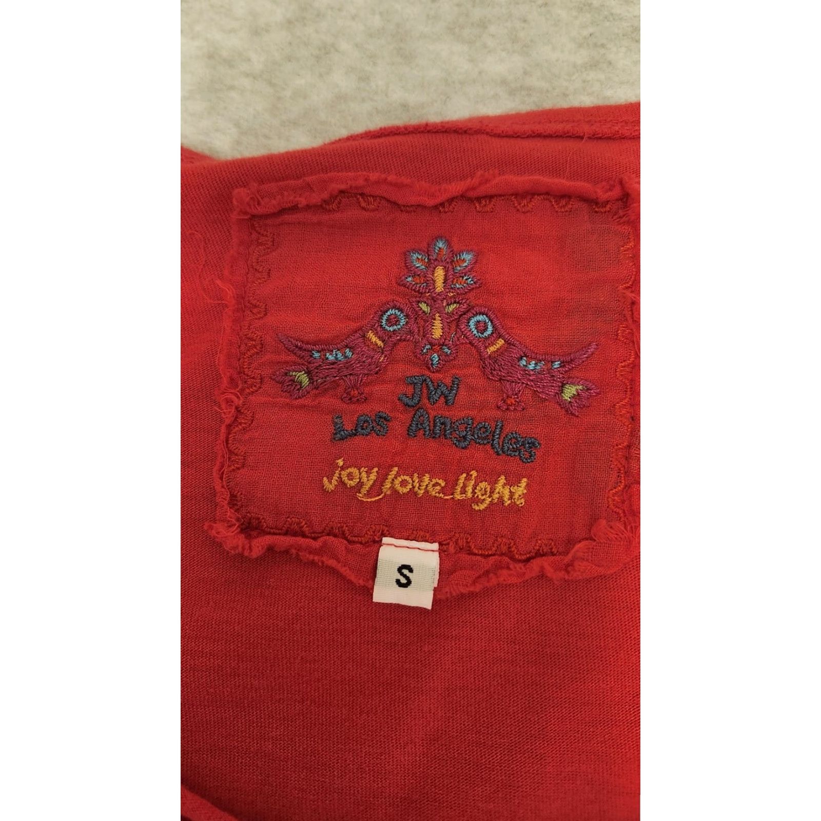 Johnny Was VINTAGE JW Los Angeles Dress Womens S Red Embroidered Floral A-Line 3/4 Sleeve Boho Shirt Dress Womens Size S / US 4 / IT 40 - 4 Thumbnail