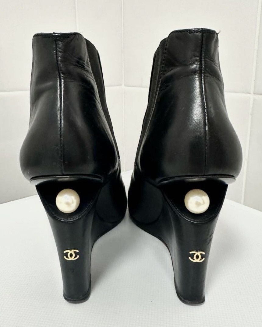 Chanel ankle boots with pearl heels