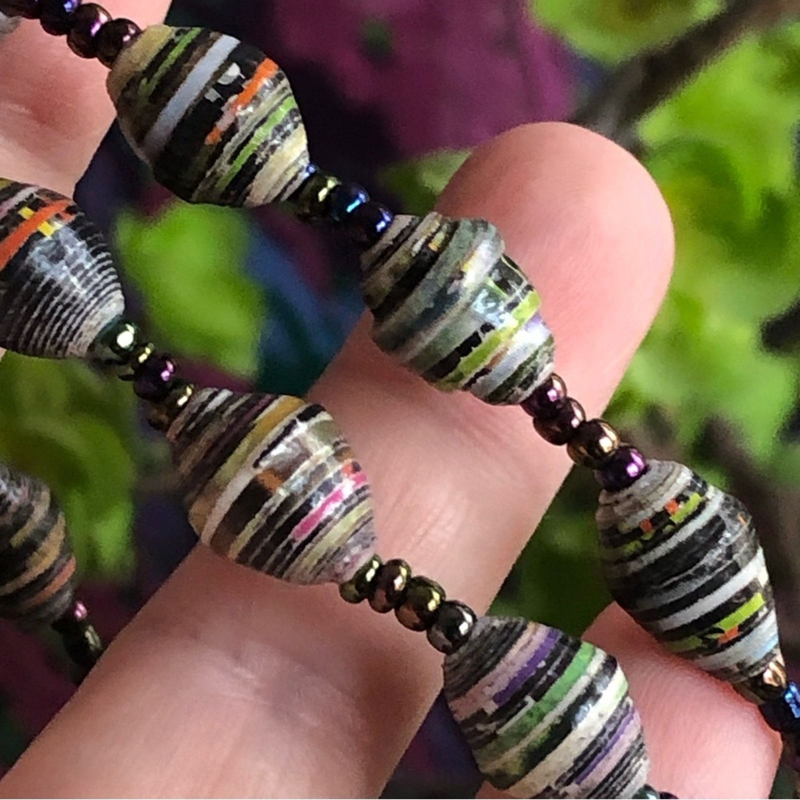 Handmade Handmade paper bead long length necklace Size ONE SIZE - 2 Thumbnail