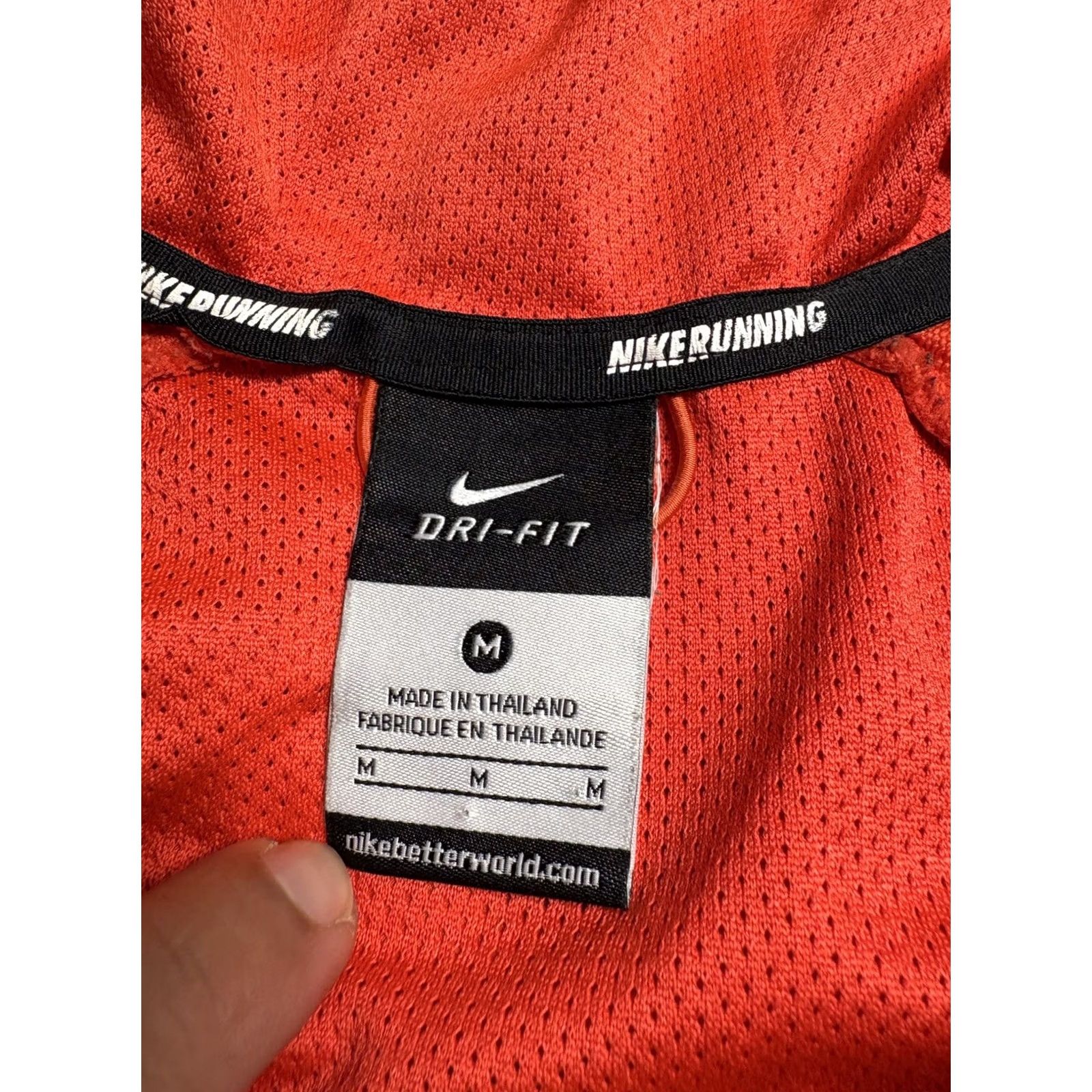 Nike Nike Running Jacket Hooded Mens Medium Orange Full Just Do It Reflective 453473 - Excellent Condition Size US M / EU 48-50 / 2 - 7 Thumbnail