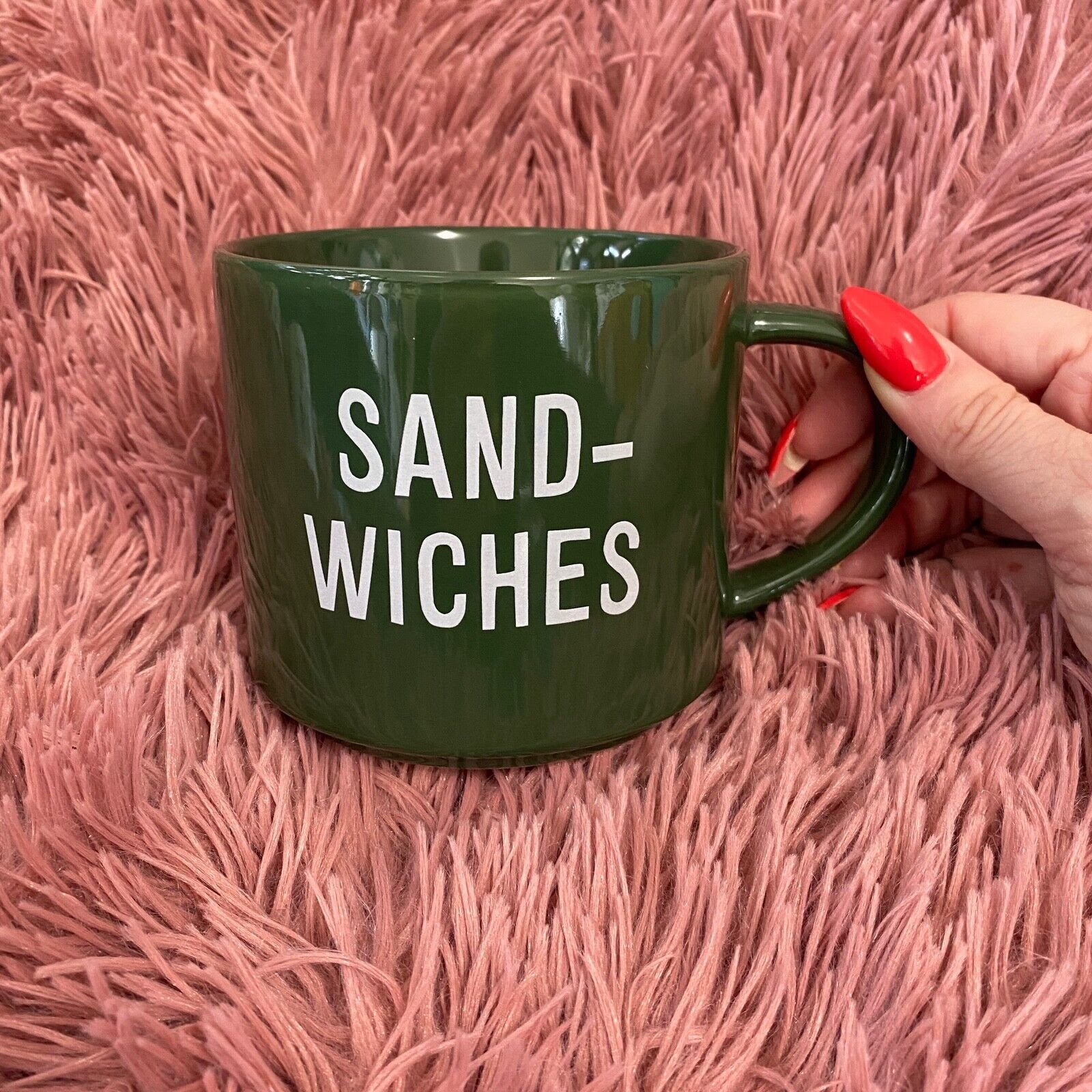 Other Room Essentials Clever Green Sandwiches Graphic 16oz Mug Size ONE SIZE - 3 Thumbnail