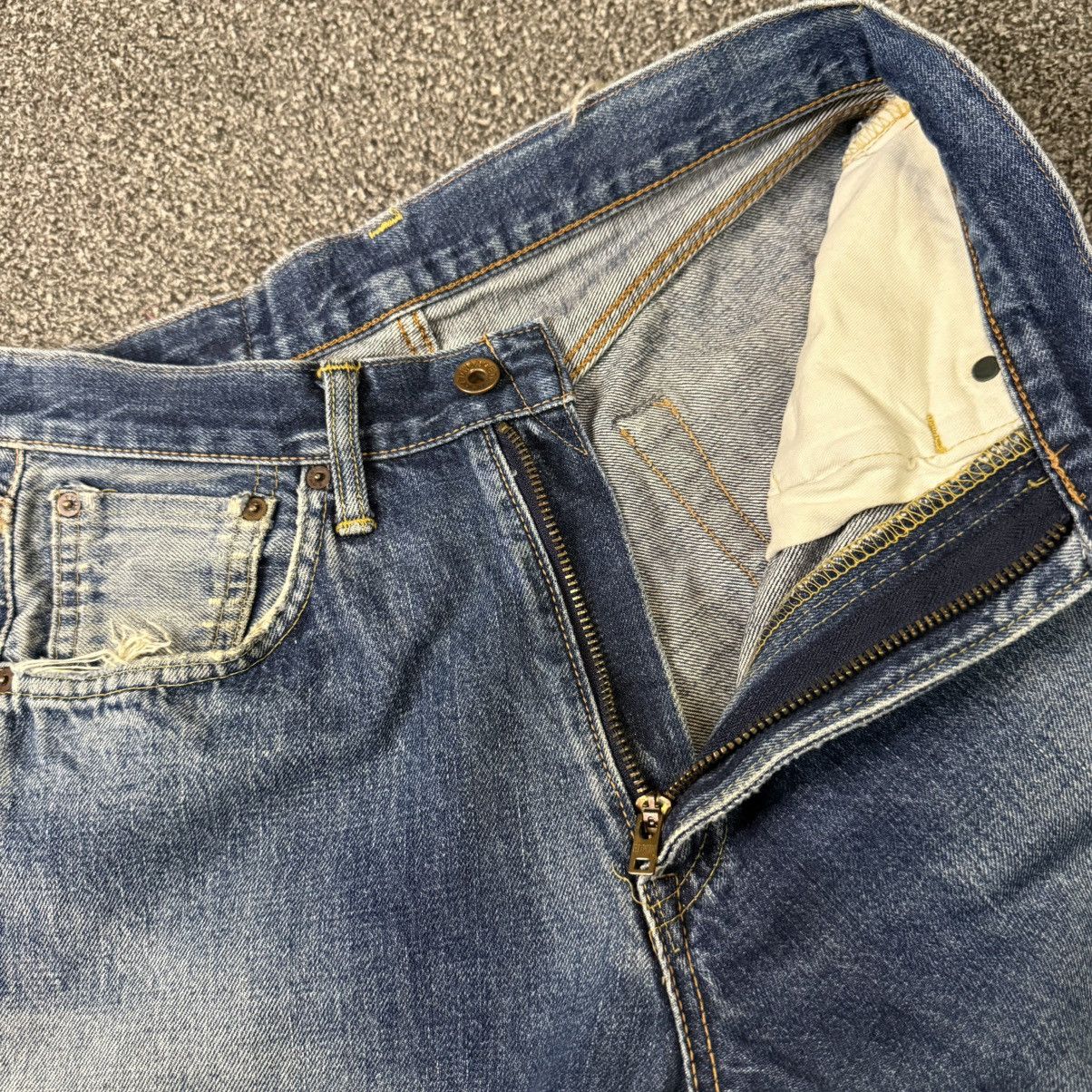 Edwin 🔥🇯🇵 Japanese Distressed Selvedge Edwin 505 Aging Faded Denim Size US 29 - 13 Thumbnail