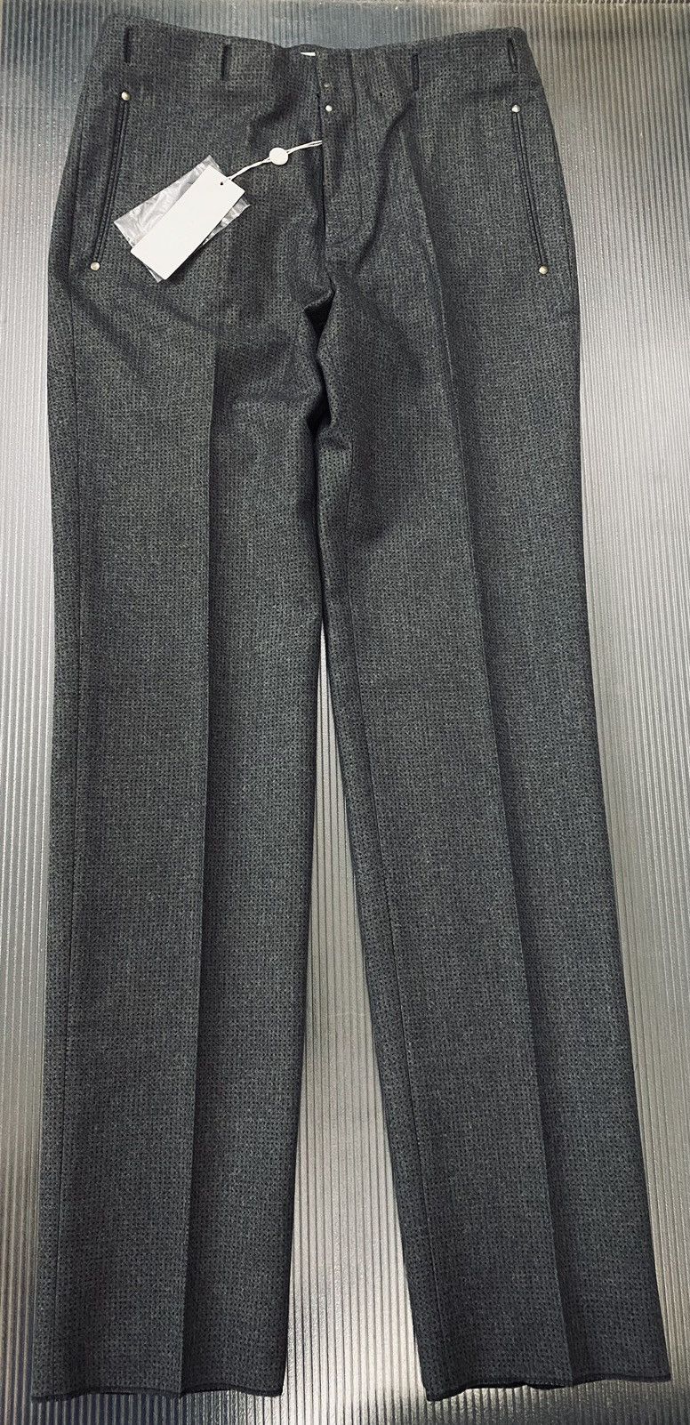 Maison Margiela MM 10 🇮🇹 grey blue dotted felt wool showtime slacks 36 NWT Size US 36 / EU 52 - 1 Thumbnail