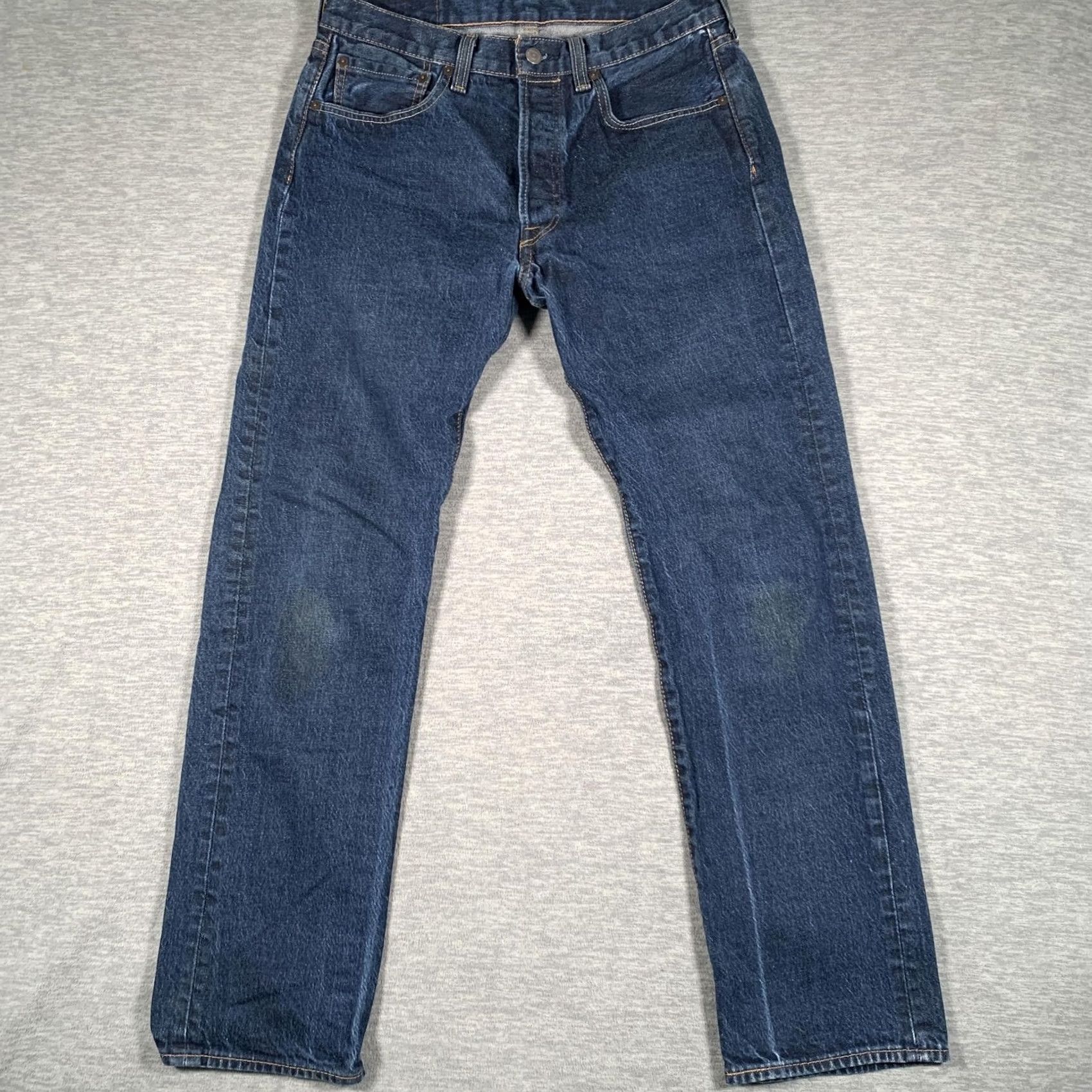 Levi's Levi's 501 Jeans Mens 33x30 Blue Button Fly Straight Leg Original Fit Jeans Mens 33 Blue 501 Original Fit Size US 33 - 2 Thumbnail