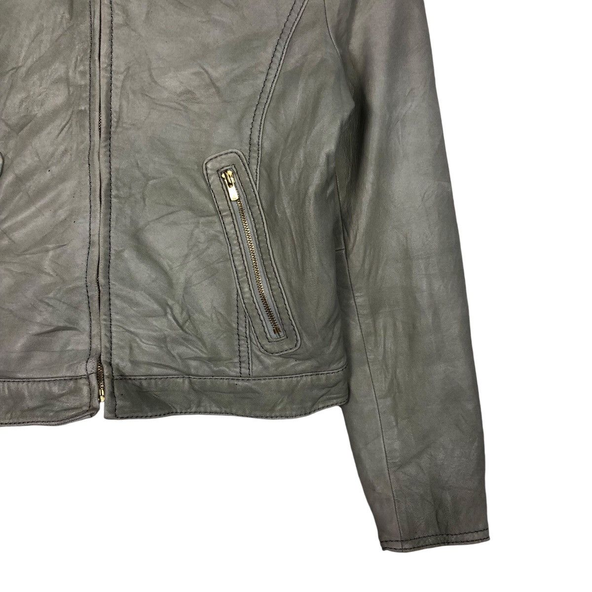 Japanese Brand 📌Vintage Cropped Leather Biker Jacket Ballsey Size US M / EU 48-50 / 2 - 6 Thumbnail