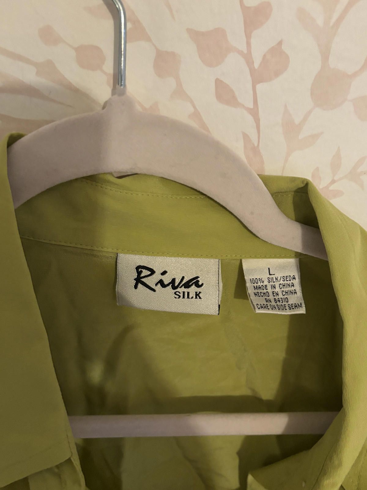 Other 80's Vintage Riva Silk Women's Long Sleeve Blouse in Green L Size L / US 10 / IT 46 - 3 Thumbnail