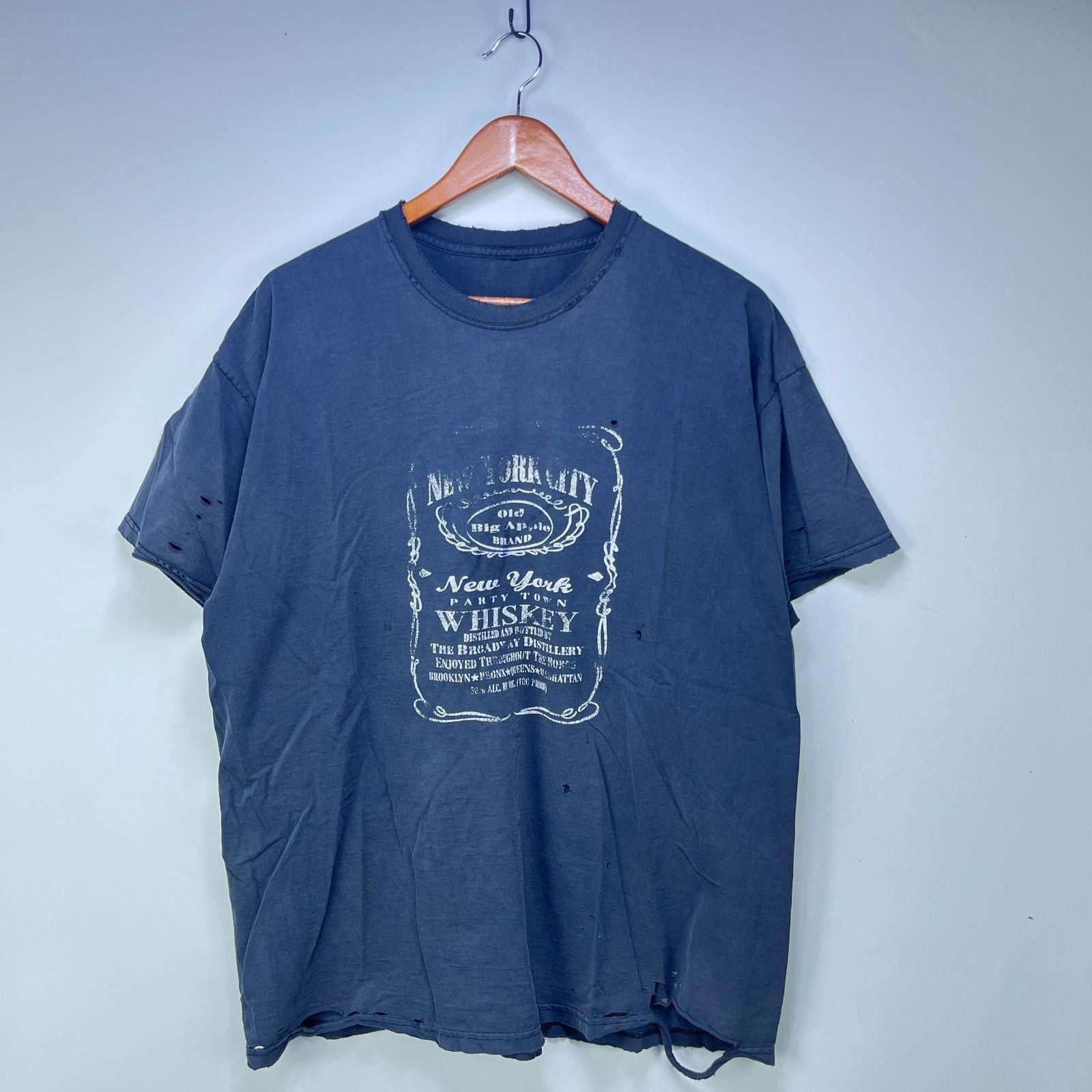 Vintage Vintage New York Sun Faded Black Whiskey T Shirt 2XL Size US XXL / EU 58 / 5 - 1 Thumbnail