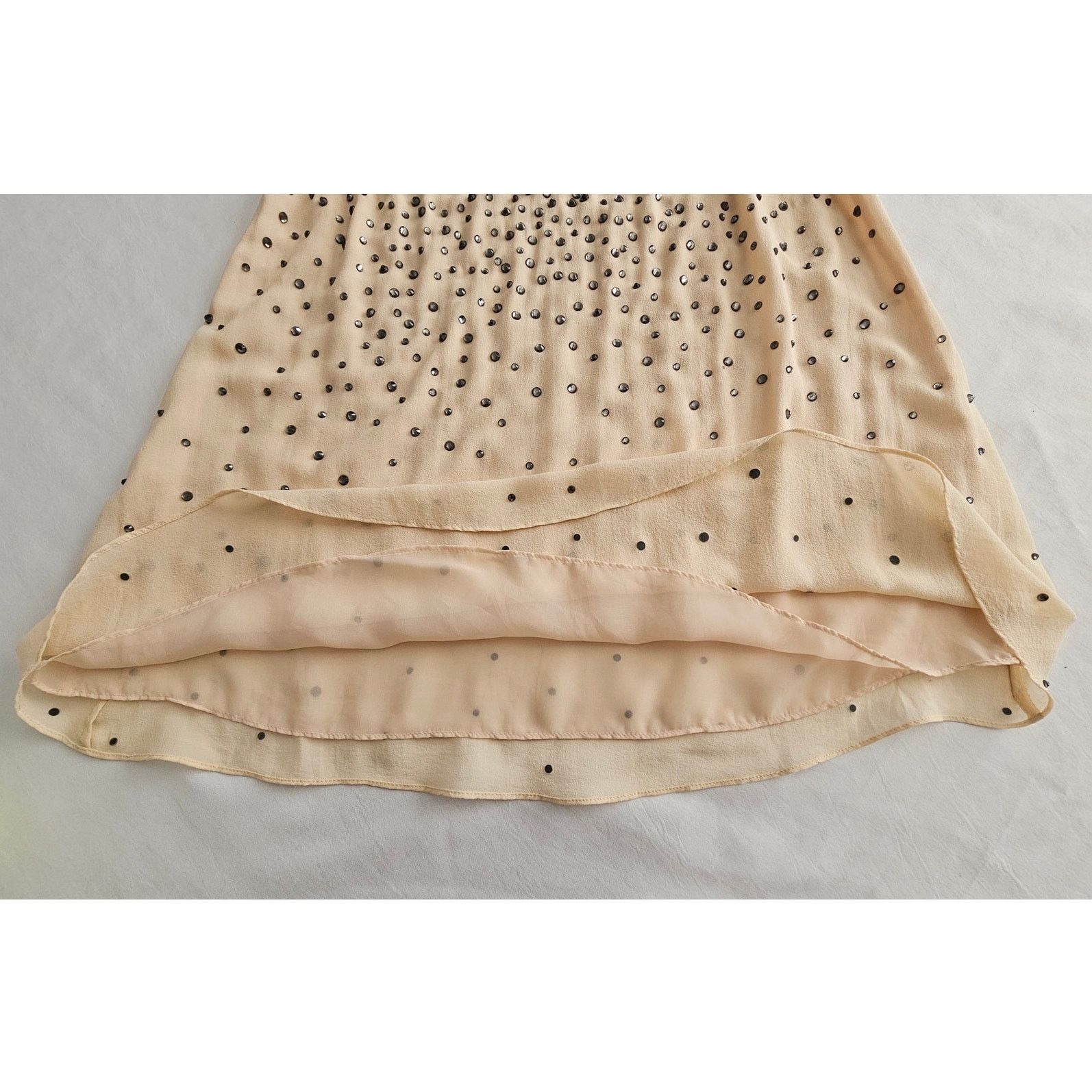 MILLY MILLY Tan Embellished Silk Chiffon Cami Tank Top Blouse 2 Size XS / US 0-2 / IT 36-38 - 8 Thumbnail
