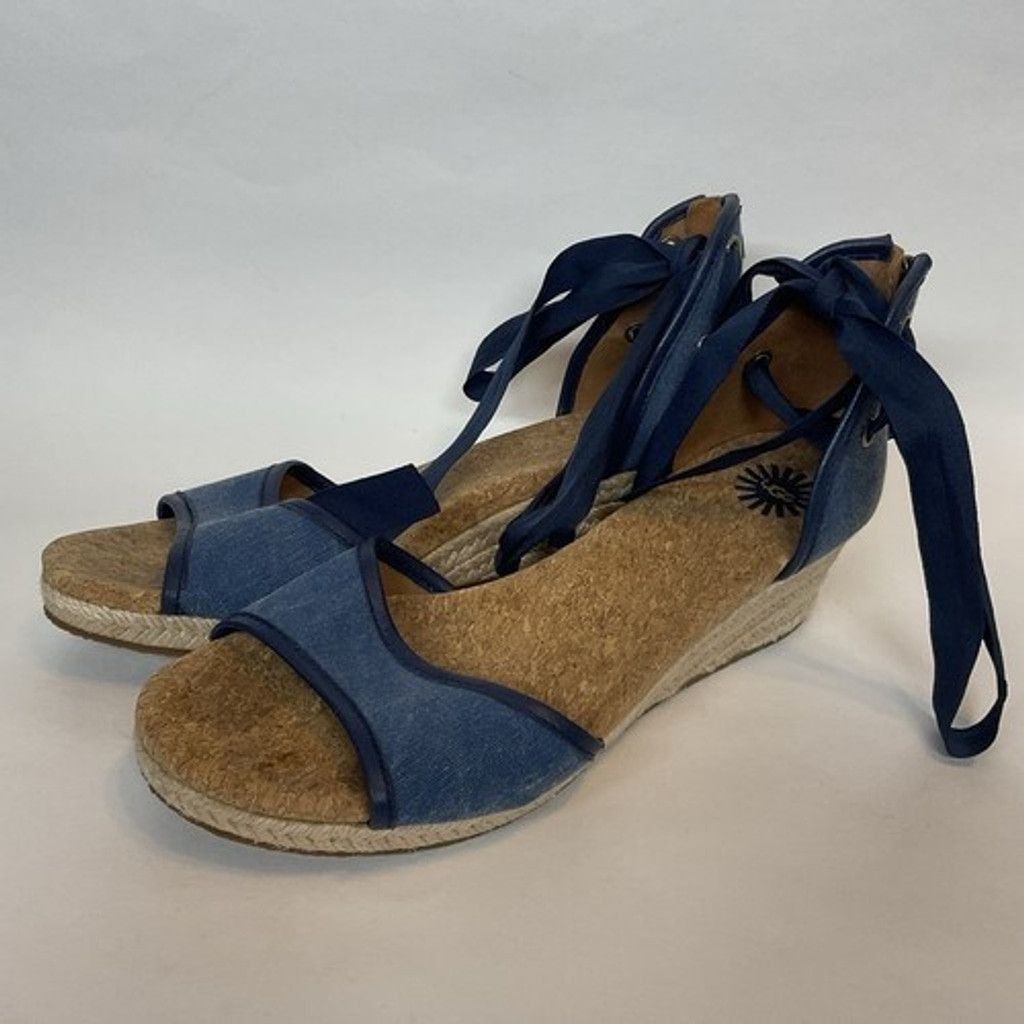 Ugg Ugg Amell Espadrille LaceUp Cork Wedge Sandal Women Size 9.5 Size US 9.5 / IT 39.5 - 1 Thumbnail