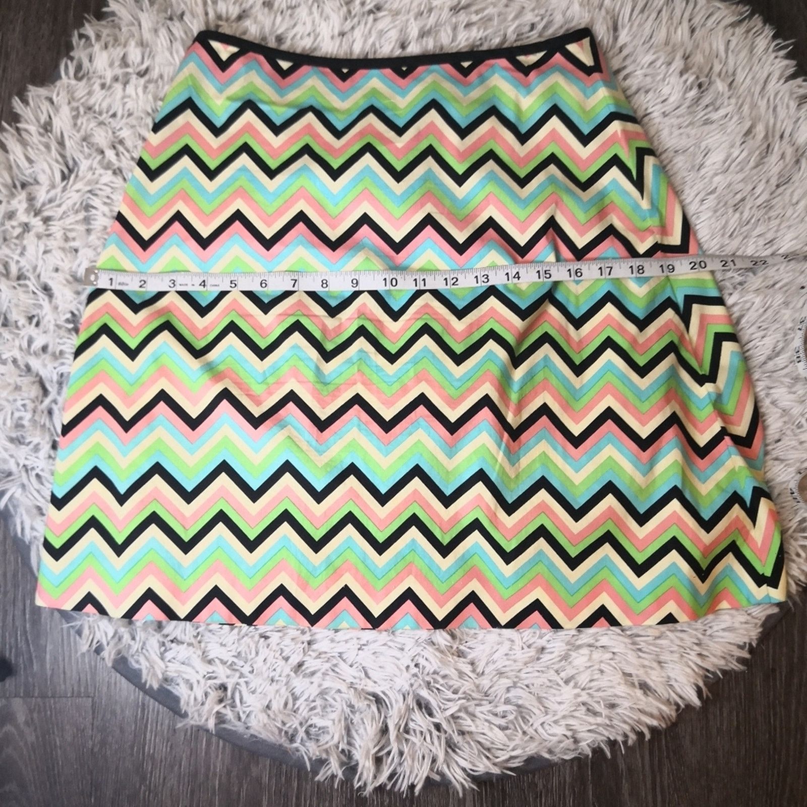 Tibi TIBI Multicolor Chevron Print A-Line Mini Skirt 2 Size 26" / US 2 / IT 38 - 4 Thumbnail